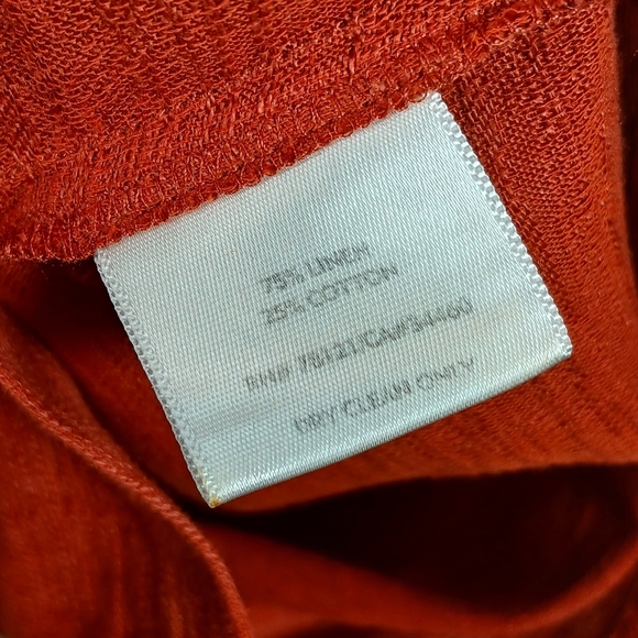 EILEEN FISHER Rust Orange Linen Blend Cropped Wide Leg Pants - Picture 9 of 9